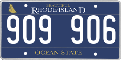 RI license plate 909906