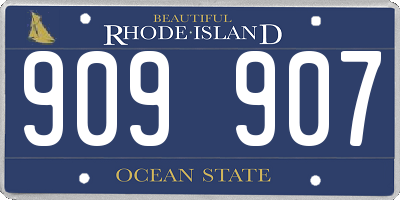 RI license plate 909907