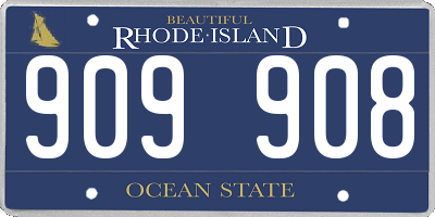 RI license plate 909908