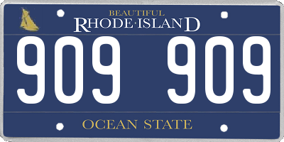 RI license plate 909909