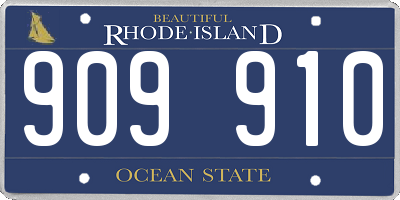 RI license plate 909910