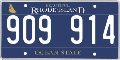 RI license plate 909914