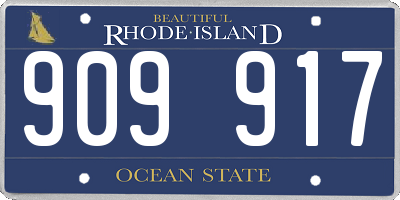 RI license plate 909917