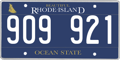 RI license plate 909921