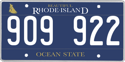 RI license plate 909922