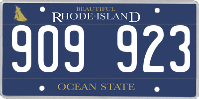 RI license plate 909923