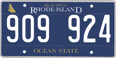 RI license plate 909924