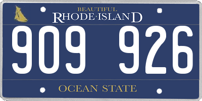 RI license plate 909926
