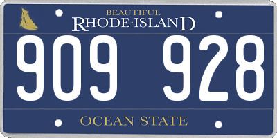 RI license plate 909928
