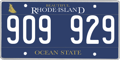 RI license plate 909929