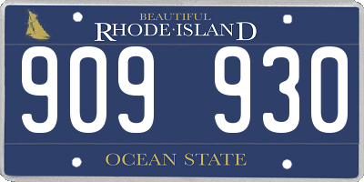 RI license plate 909930