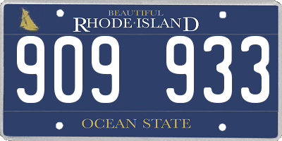 RI license plate 909933