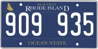 RI license plate 909935