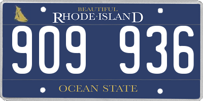 RI license plate 909936