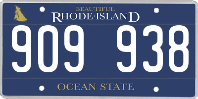RI license plate 909938