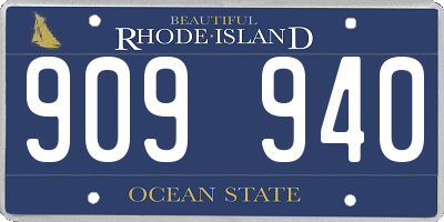 RI license plate 909940