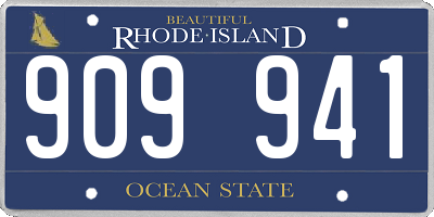 RI license plate 909941