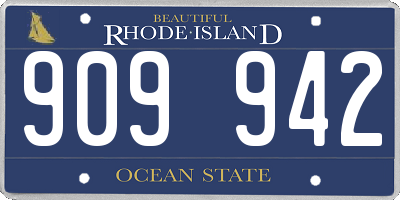 RI license plate 909942