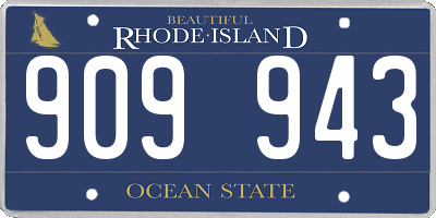 RI license plate 909943