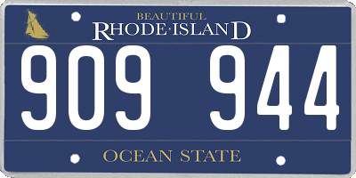 RI license plate 909944
