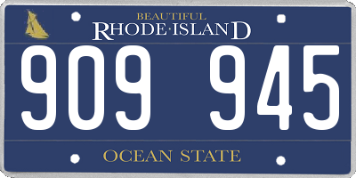RI license plate 909945
