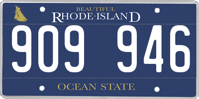 RI license plate 909946