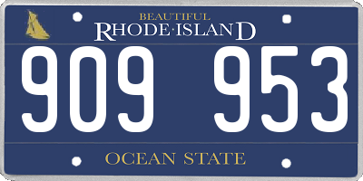 RI license plate 909953