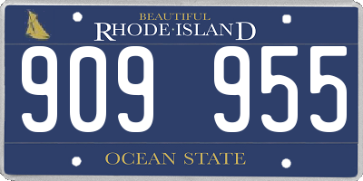 RI license plate 909955