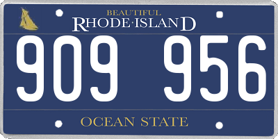 RI license plate 909956