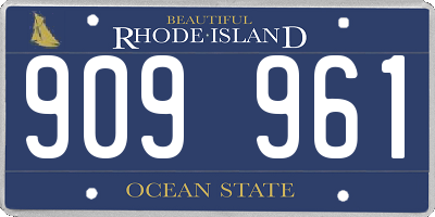 RI license plate 909961