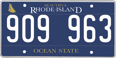 RI license plate 909963