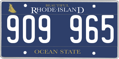 RI license plate 909965