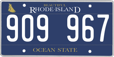 RI license plate 909967