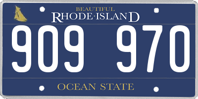 RI license plate 909970