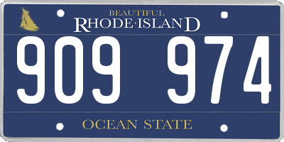 RI license plate 909974