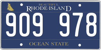 RI license plate 909978
