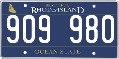 RI license plate 909980