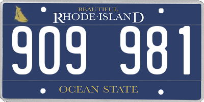 RI license plate 909981