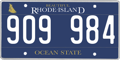 RI license plate 909984