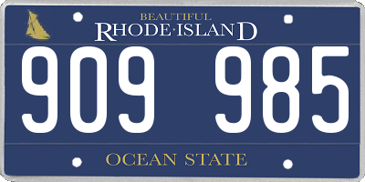 RI license plate 909985