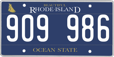 RI license plate 909986