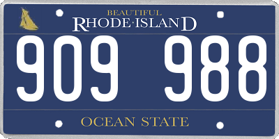 RI license plate 909988
