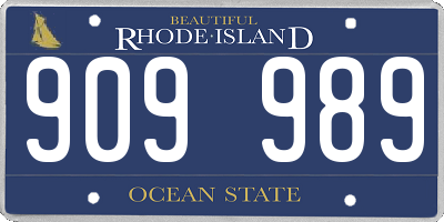 RI license plate 909989