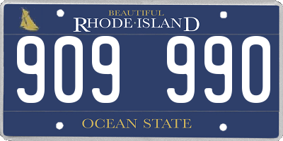 RI license plate 909990