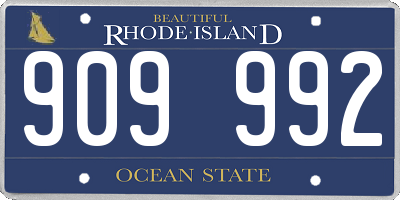 RI license plate 909992