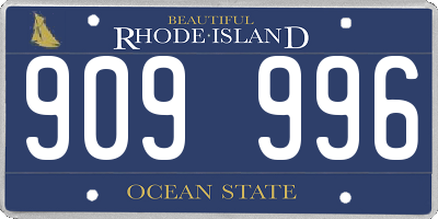 RI license plate 909996