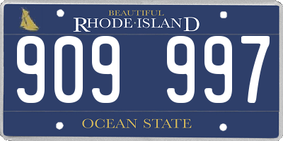 RI license plate 909997