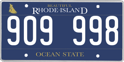 RI license plate 909998