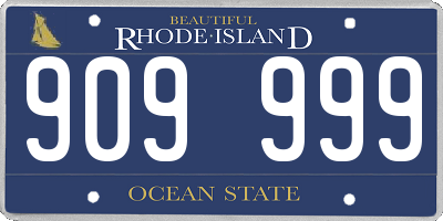 RI license plate 909999