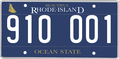 RI license plate 910001